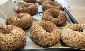 Freshly baked sesame seed bagel or Simit for the Lokanta Bistro Menu